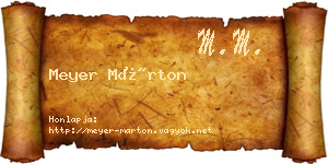 Meyer Márton névjegykártya